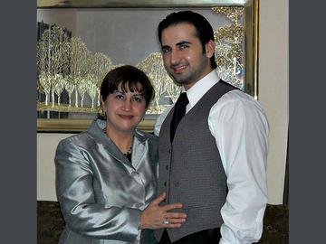Amir with his mother