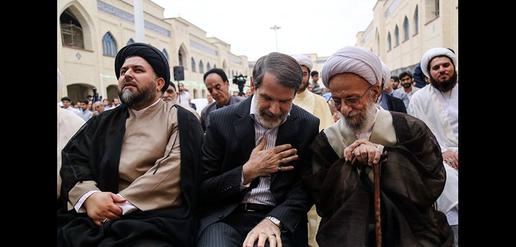  Sadegh Mahsouli sits next to Ayatollah Mesbah-Yazdi 