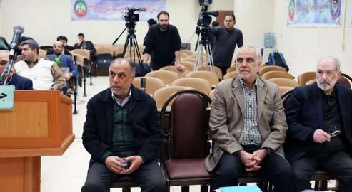 Parviz Kazemi (second right) was sentenced to 20 years in prison but quickly went on medical leave, along with his co-accused, and has yet to return
