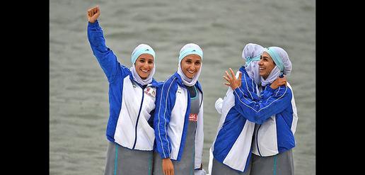 Iran's female rowing team win third place at Asian Games