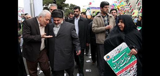 Iranian officials participated in the ceremonies, including General Firoozabadi, Chief of Staff of the Iranian Armed Forces, who appeared at a rally in civilian clothing.