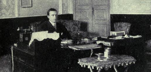 William Morgan Shuster, treasurer general of Persia, in his Tehran office