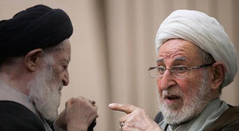 Ayatollah Mohammad Yazdi (right) has put pressure on Grand Ayatollah Shobairi Zanjani to turn his back on Iranian reformists