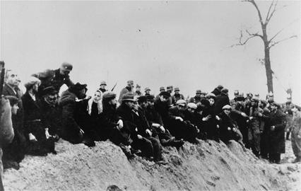 Jewish residents of Ostrów Mazowiecka rounded up to be shot, November 11, 1939
