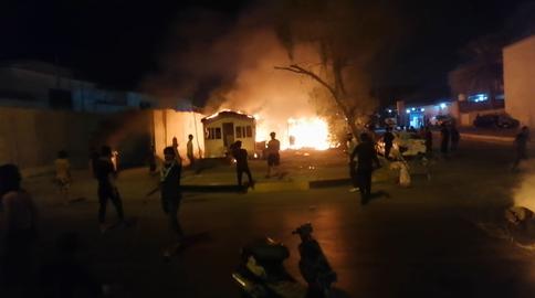Demonstrators also set fire to trailers outside the Iranian Consulate in Karbala