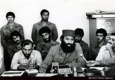 Javad Masouri (first on the left) sits next to Abu Sharif (Abbas Agha-Zamani), who was at the time deputy commander of the Revolutionary Guards’ Operations