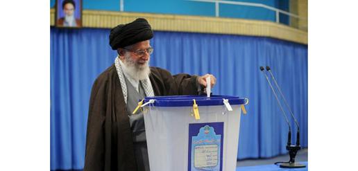 Iran's Supreme Leader Ayatollah Ali Khamenei casts his ballot in Tehran