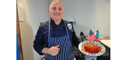 Maziar Farivar, the chef who provided the food for the event, together with White House chefs
