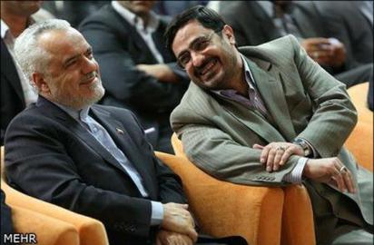 Mortazavi with Ahmadinejad's deputy, Mohammad Reza Rahimi