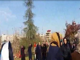 تجمع اعتراضی زنان رشتی مقابل پارک بانوان منظریه