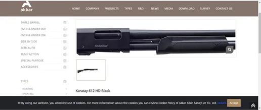 A shotgun, model Karatay 612 HD, manufactured by Akkar Silah Sanayi Co.