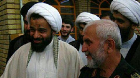 Hassan Kordmihan (left) next to General Hossein Hamedani
