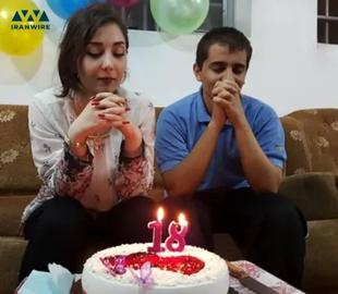 Reza and his twin sister Narges celebrating their 18th birthday.