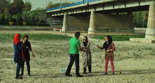 “Save the River” performed by the group Liberation of the Everyday Life, Isfahan, 2014