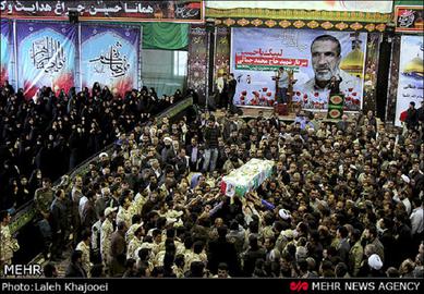تشییع جنازه محمد جمالی فرمانده کشته شده در سوریه با حضور فرماندهان ارشد سپاه