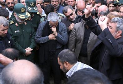 تشییع جنازه محمد جمالی فرمانده کشته شده در سوریه با حضور فرماندهان ارشد سپاه