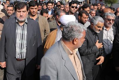 تشییع جنازه محمد جمالی فرمانده کشته شده در سوریه با حضور فرماندهان ارشد سپاه