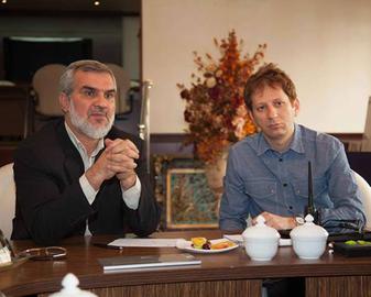 Babak Zanjani with revolutionary guards commander and director of Persepolis football club, Mohammad Rooyanian