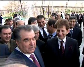 Babak Zanjani with Imam Ali Rahmanov the president of Tajikistan