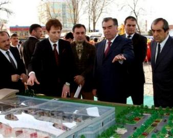 Babak Zanjani with Imam Ali Rahmanov the president of Tajikistan